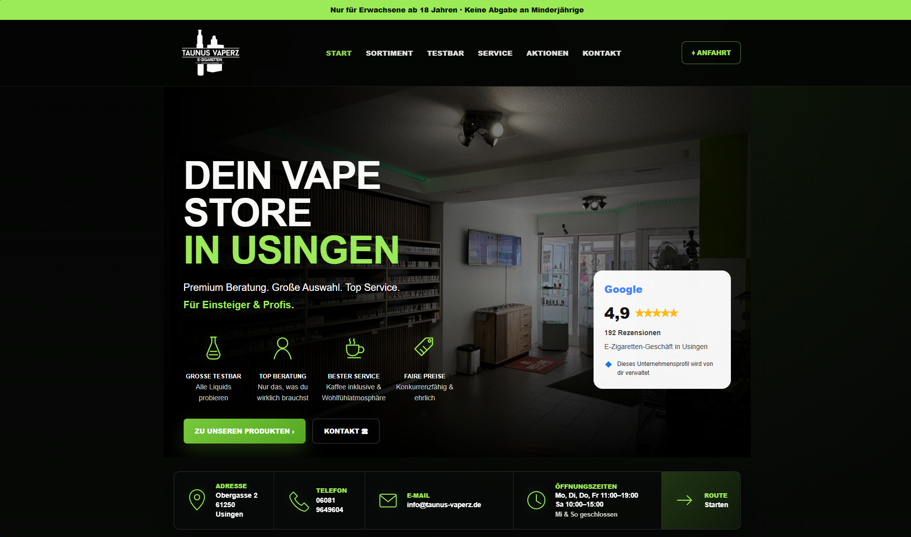 Taunus Vaperz Website